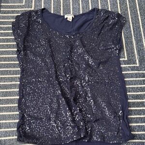 Old Navy Dark Blue Sequin Short Sleeve Tee